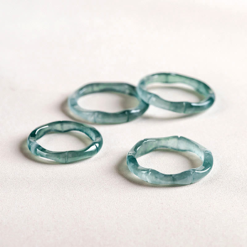 Natural Jade Bamboo Prosperity Abundance Ring