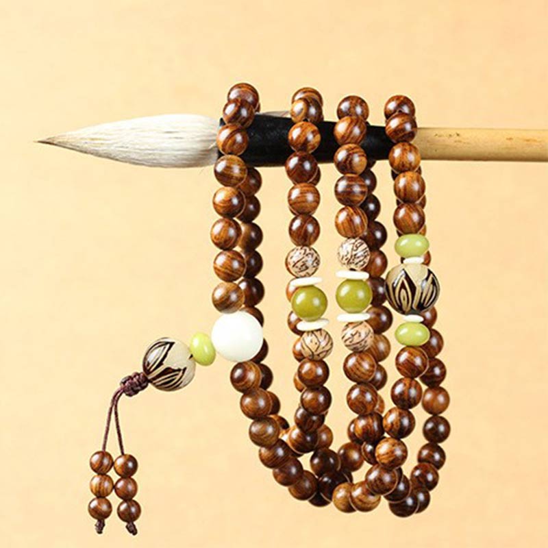 Tibetan Rosewood Mala Protection Calm Bracelet