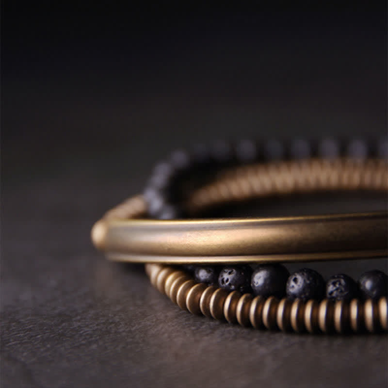 Vintage Lava Rock Copper Support Bracelet