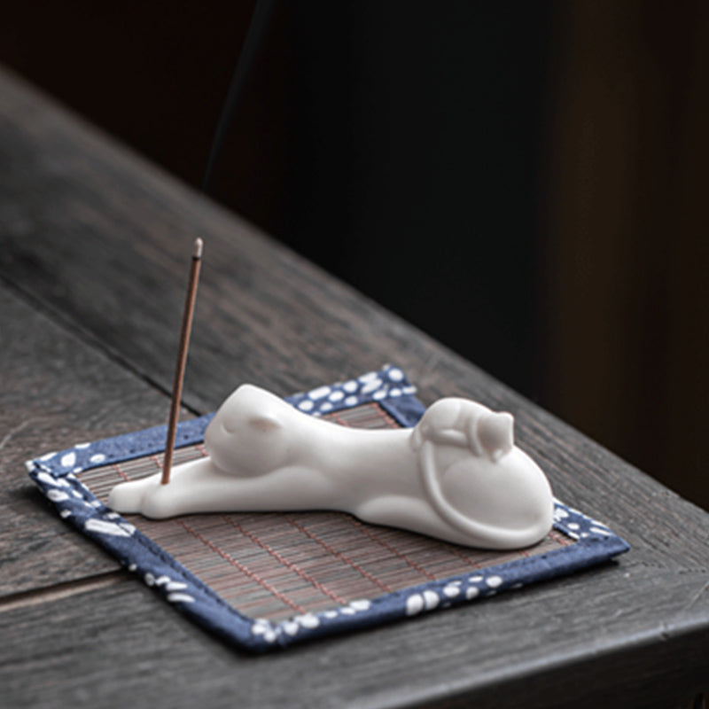 Handcrafted Ceramic Animal Figurine Incense Burner and Desktop Decoration