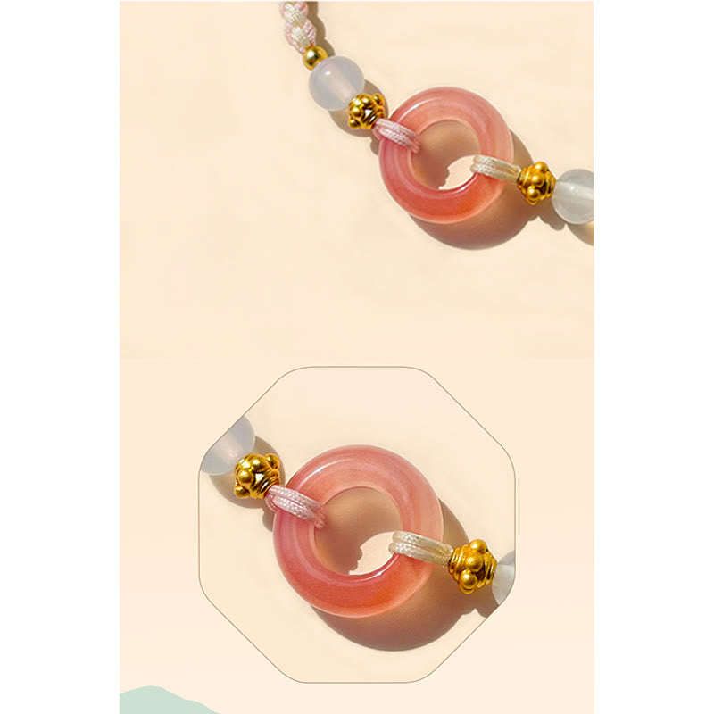 Peace And Joy Agate Peace Buckle Auspicious Handmade Braided Bracelet