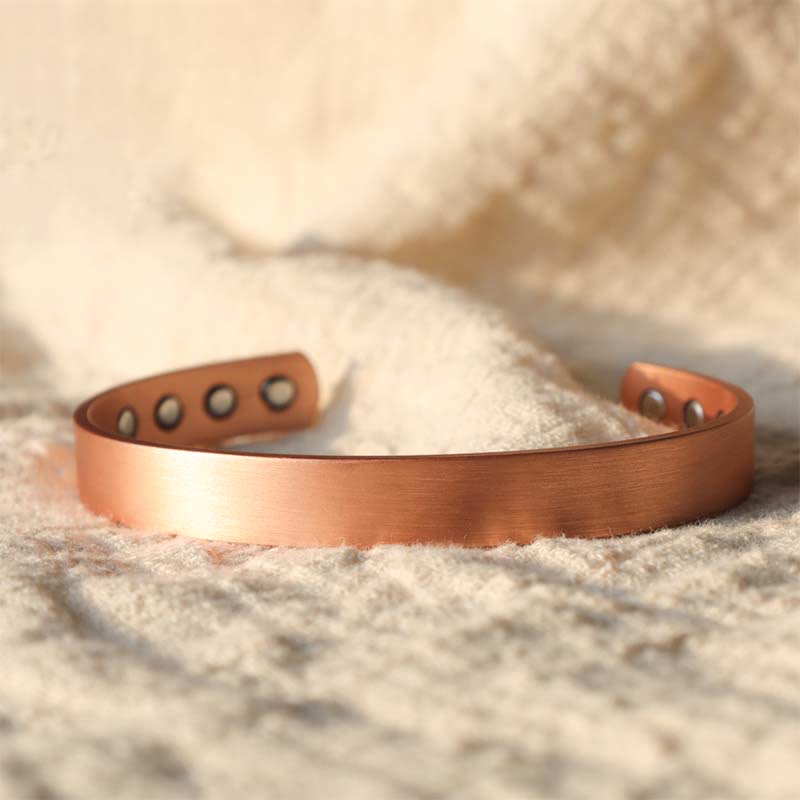 Vintage Pattern Magnetic Copper Adjustable Cuff Bracelet Bangle