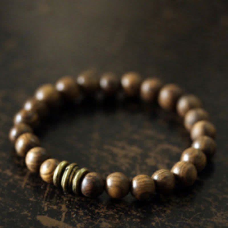 Handcrafted Tibetan Sandalwood Beaded Mindfulness Bracelet