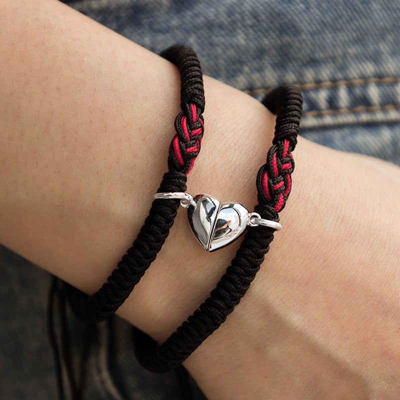 Handmade Tibetan Endless Knot Red String Bracelet Set for Couples, 2Pcs