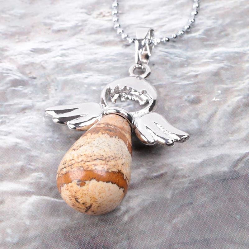 Little Angel Wings Natural Crystal Luck Necklace Pendant