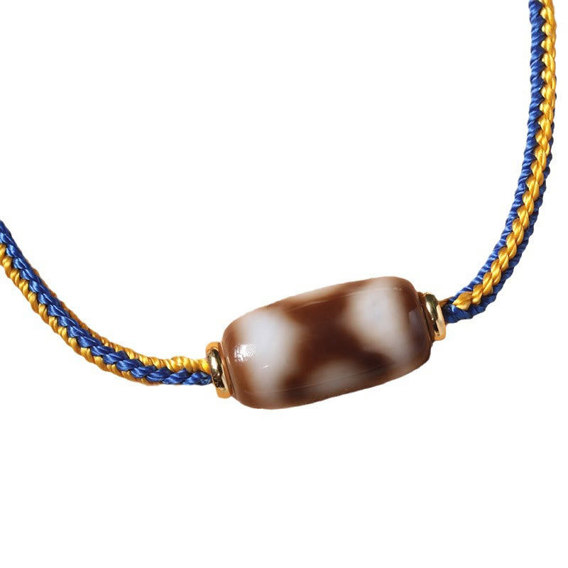 Tibetan Three-eyed Dzi Bead Luck Happiness Bracelet