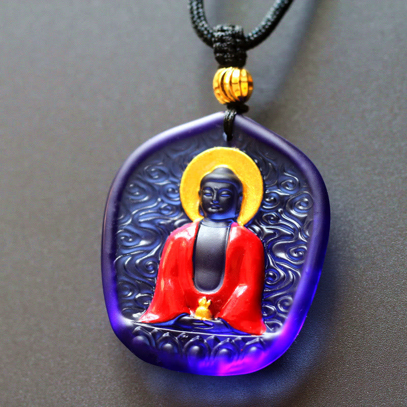 Tibet Medicine Buddha Liuli Crystal Compassion Necklace Pendant (Extra 35% Off | USE CODE: FS35)