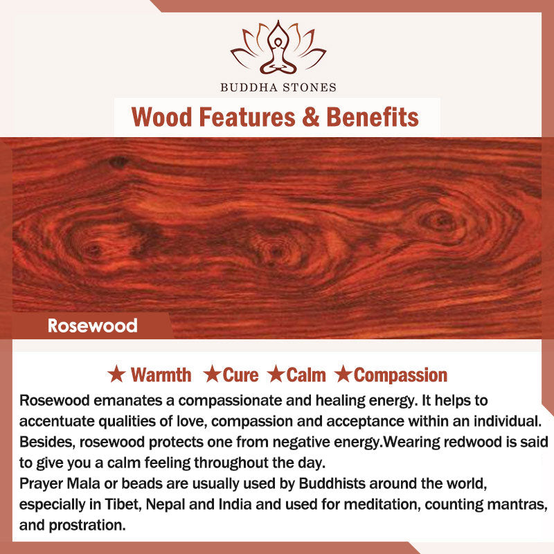 108 Beads Rosewood Tiger Eye Mala Healing Bracelet