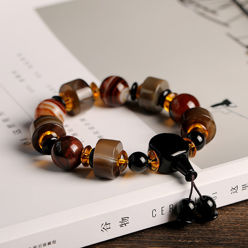 Natural Sardonyx Gemstone Beaded Minimalist Bracelet