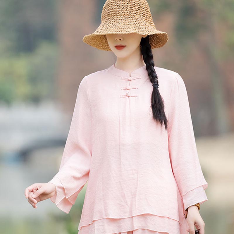 Handcrafted Cotton Linen Relaxed Meditation Tai Chi Two-Piece Set