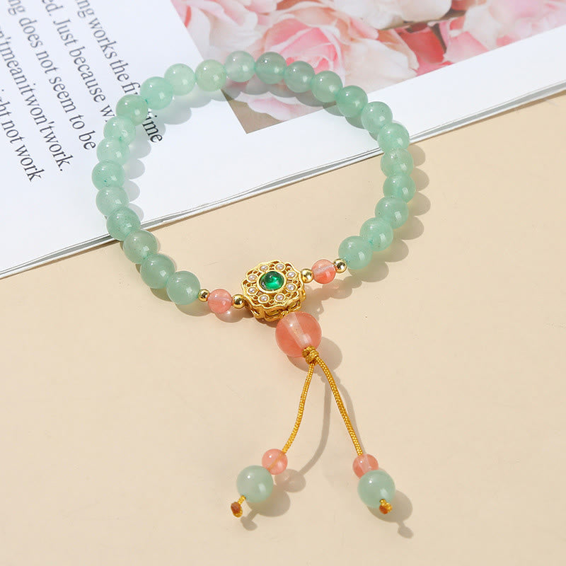 Green Aventurine Luck Bead Tassel Bracelet