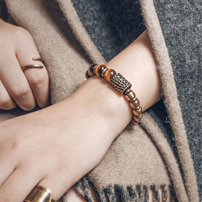 Tiger Eye Stone Copper Protection Bracelet