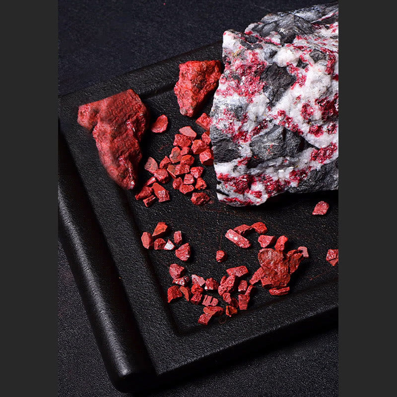 Natural Cinnabar Mountain Ghosts Spend Money Bagua Blessing Necklace Pendant Key Chain