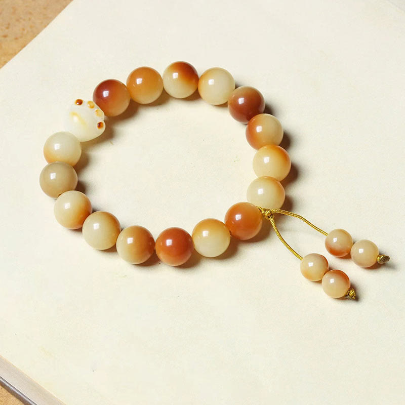 Natural Bodhi Seed Paw Claw Bracelet for Peace & Wisdom (Fits 14-16cm Wrist)