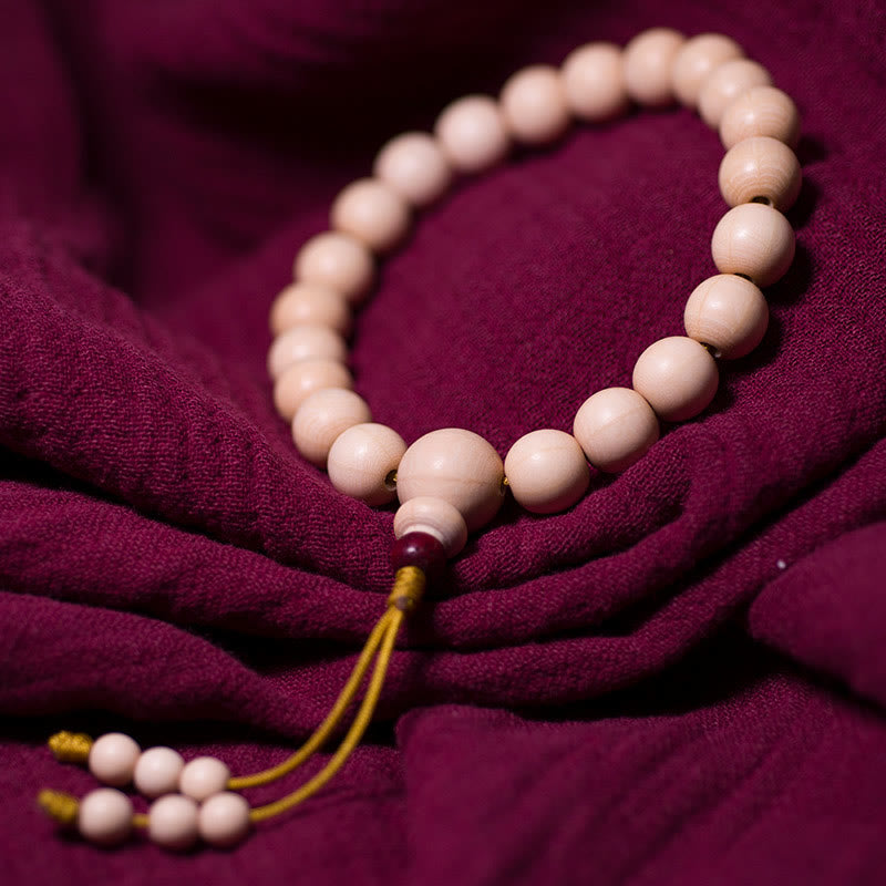 Natural Abelia Biflora Wood Blessing Wrist Mala