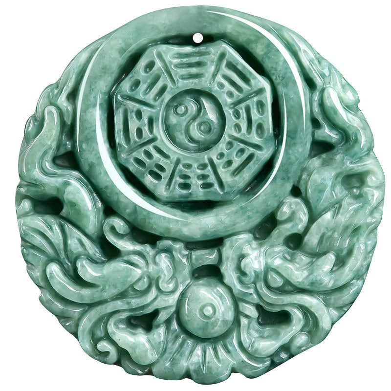 Dragon Jade Yin Yang Balance Necklace String Pendant