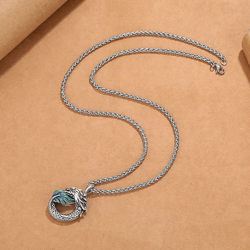 Tibetan Copper Dragon Strength Necklace