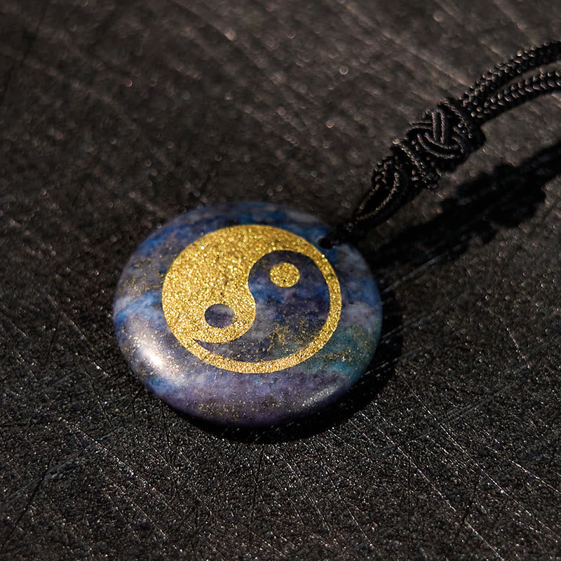 Various Crystal Amethyst Tiger Eye Green Aventurine Yin Yang Spiritual Necklace Pendant