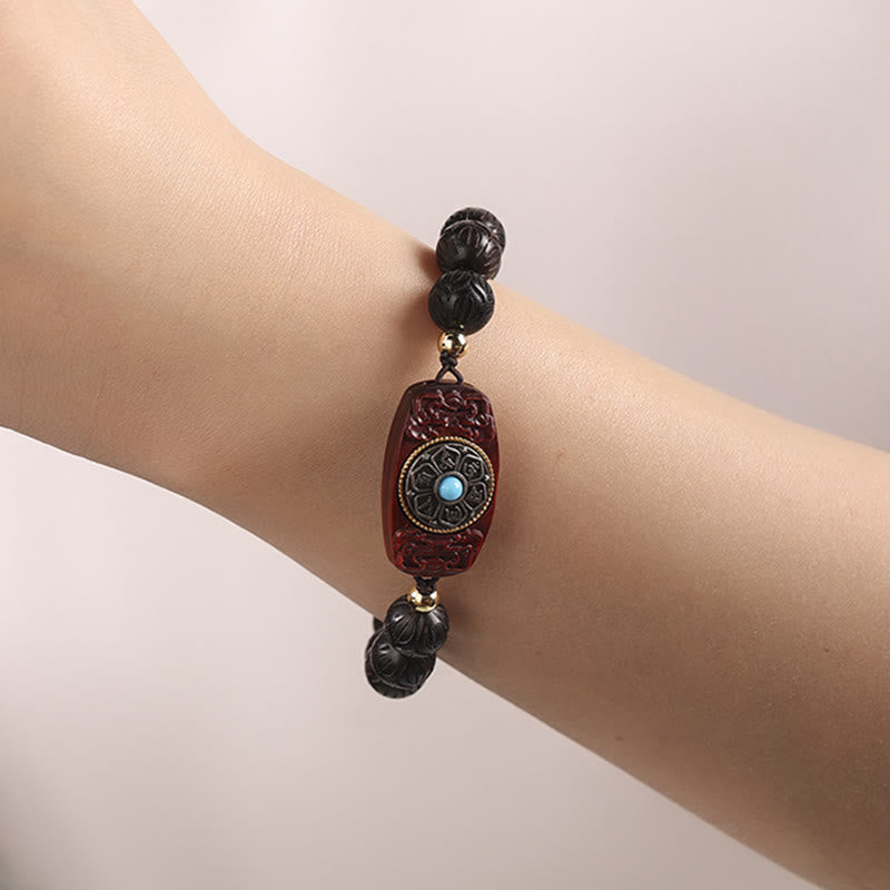 Om Mani Padme Hum Natural Wood Soothing Beaded Bracelet