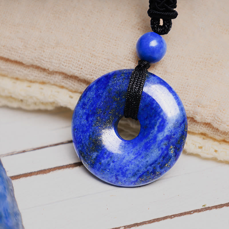 Lucky Coin Pendant Healing Crystal Gemstone Necklace