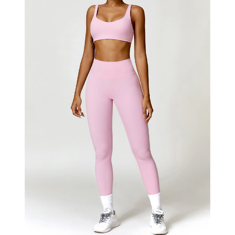 Breathable Stretch Backless Yoga Meditation 2-Piece Outfit