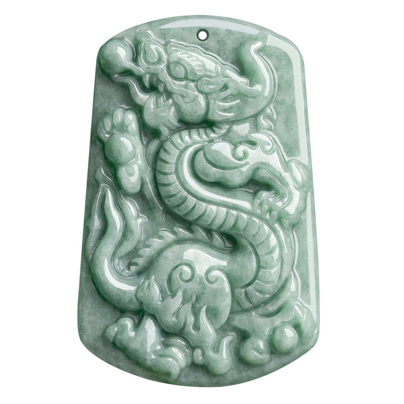 Year of the Dragon Chinese Zodiac Dragon Jade Success Amulet Necklace Pendant