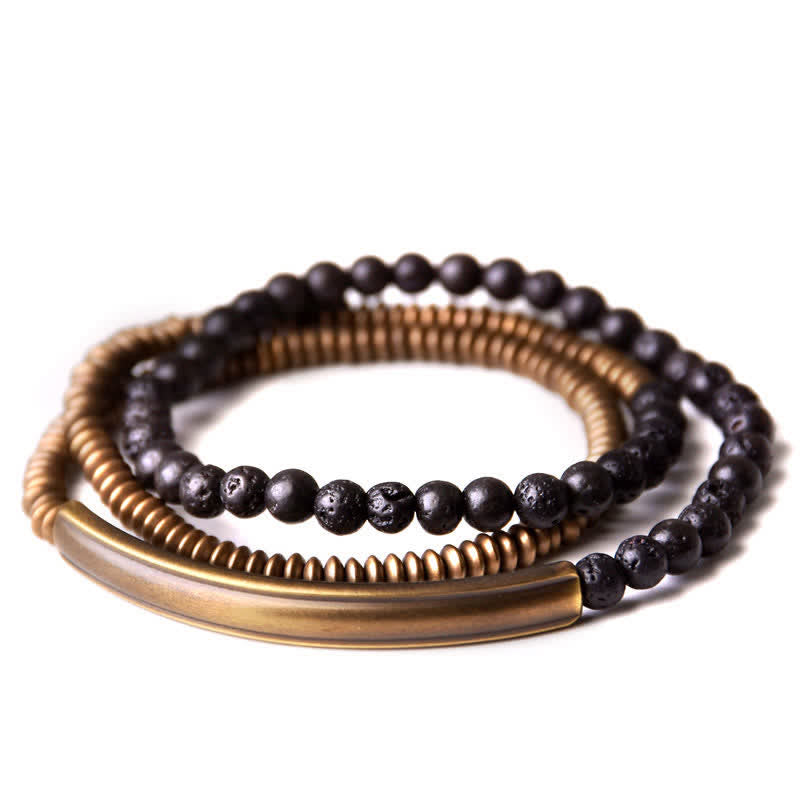 Vintage Lava Rock Copper Support Bracelet