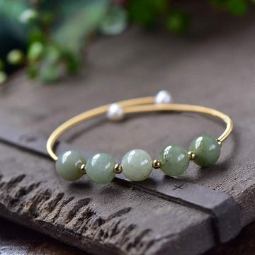 Jade Abundance Luck Blessing Bracelet Bangle