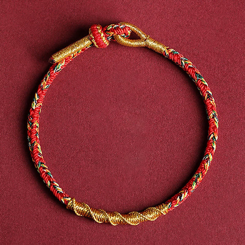 Handmade Chinese Zodiac Natal Buddha Protection Strength Braided String Bracelet
