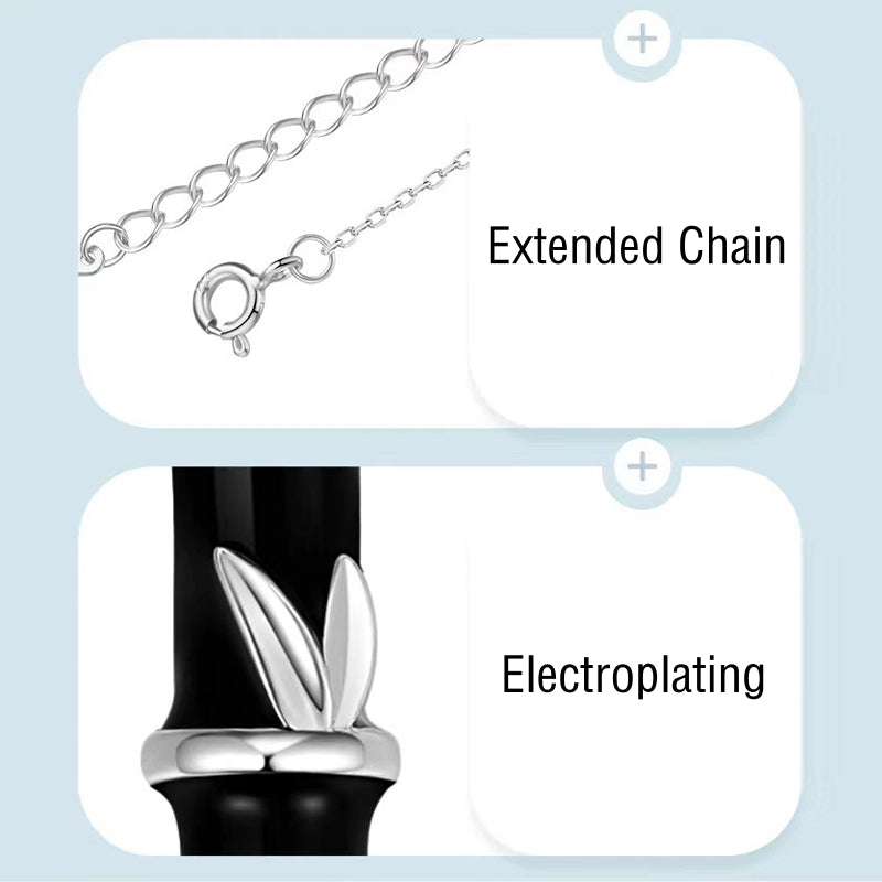 Bamboo Design Copper Luck Couple Necklace Pendant