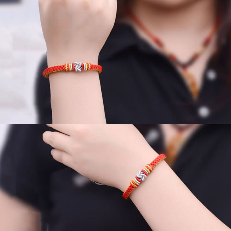Handmade Colorful Rope Endless Knot Adjustable Couple Bracelet