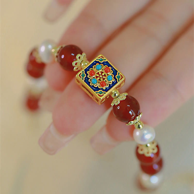 Red Agate Pearl Confidence Self-acceptance Bracelet