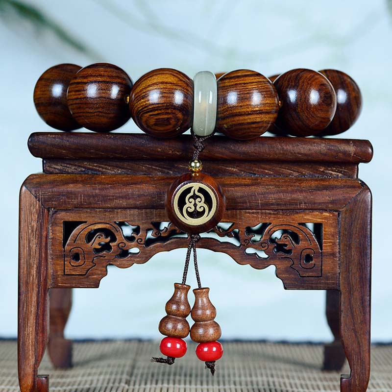 Rosewood Warmth Calm Gourd Charm Bracelet