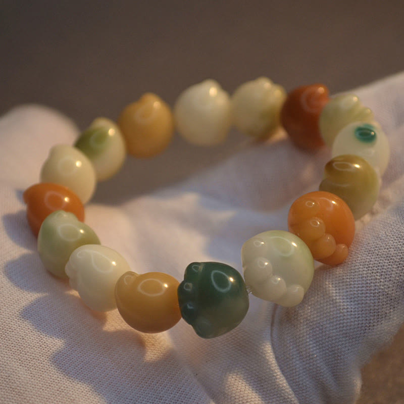 Multilayered Bodhi Seed Bracelet with Cat Paw Charm: Calm & Harmony Anchor