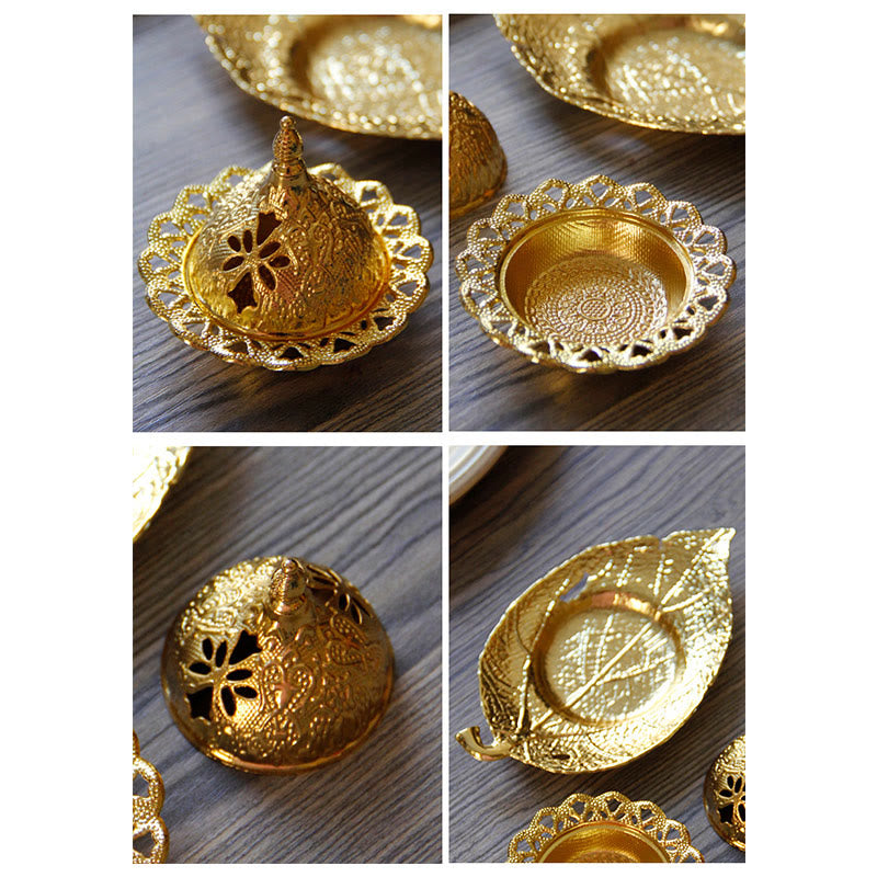 Tibetan Mini Leaf Meditation Incense Burner and Coaster