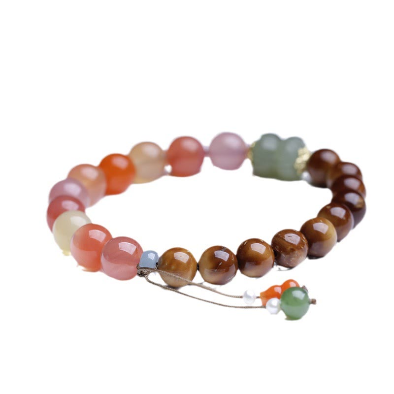 Multi-Element Kuka Seed, Yanyuan Agate & Hetian Jade Energy Bracelet
