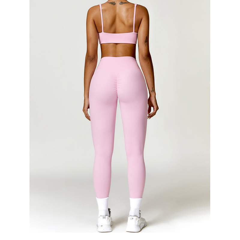 Breathable Stretch Backless Yoga Meditation 2-Piece Outfit
