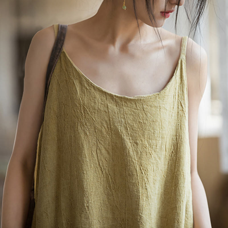 Artisanal Tie-Dye Linen Breezy Meditation Midi Dress