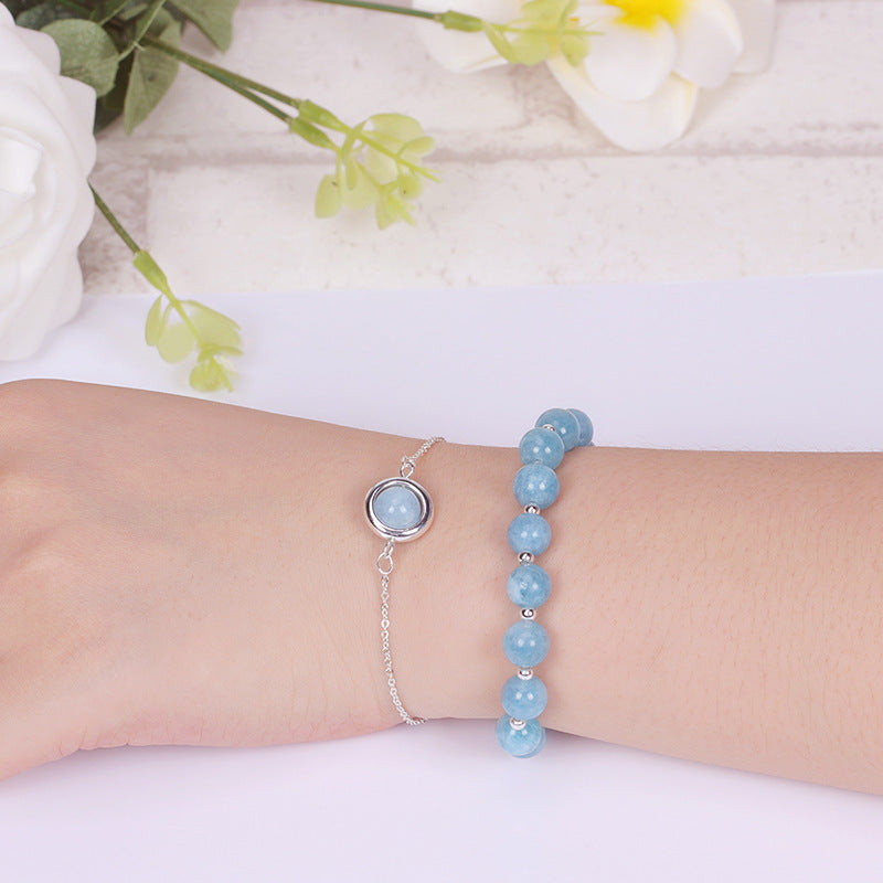 Sun Stone Strawberry Quartz Crystal Positive Bracelet