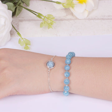 Sun Stone Strawberry Quartz Crystal Positive Bracelet