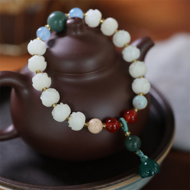 Bodhi Seed Lotus Bead Carved Peace Harmony Bracelet