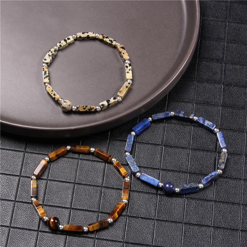 Natural Crystal Amethyst Tiger Eye Spiritual Balance Bracelet