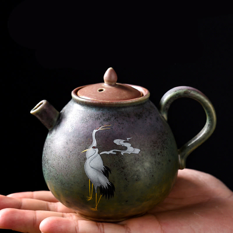 White Crane Cloud Chinese Gongfu Tea Ceramic Kung Fu Teapot