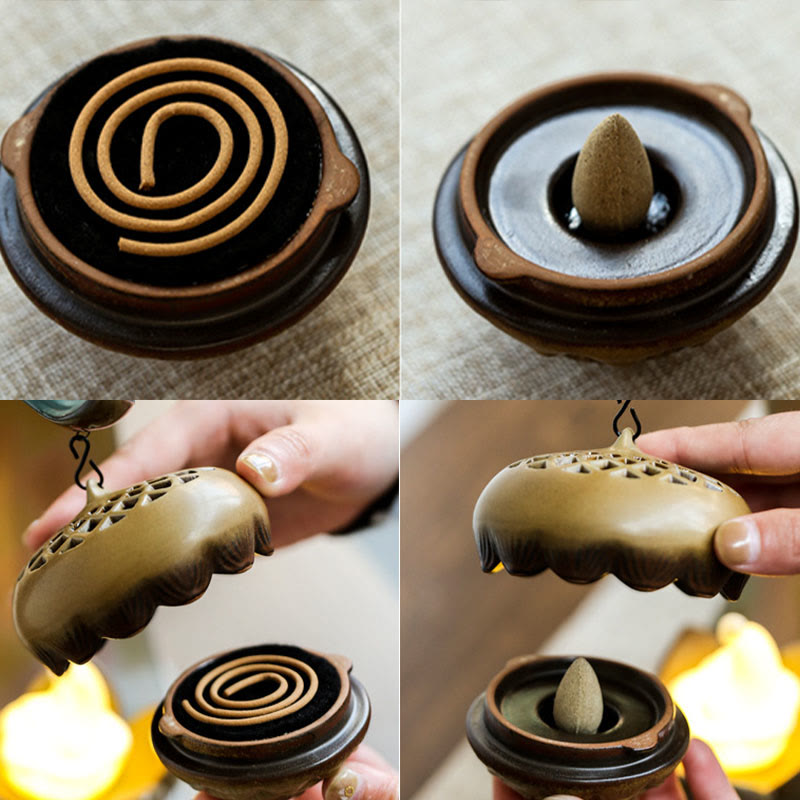 Mudra Hand LED Ceramic Backflow Smoke Fountain Incense Burner