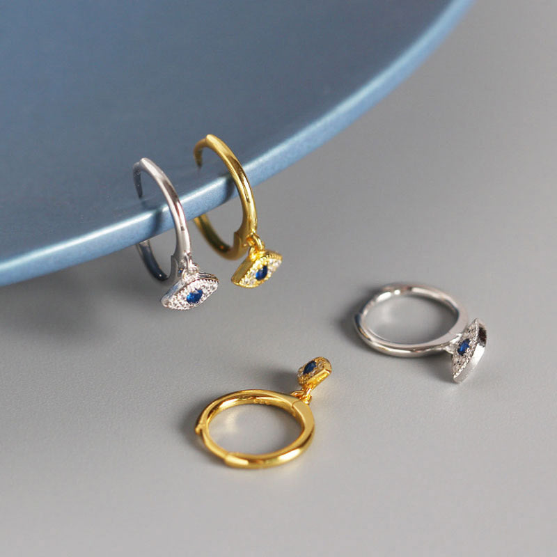 925 Sterling Silver Evil Eye Blessing Protection Stud Earrings