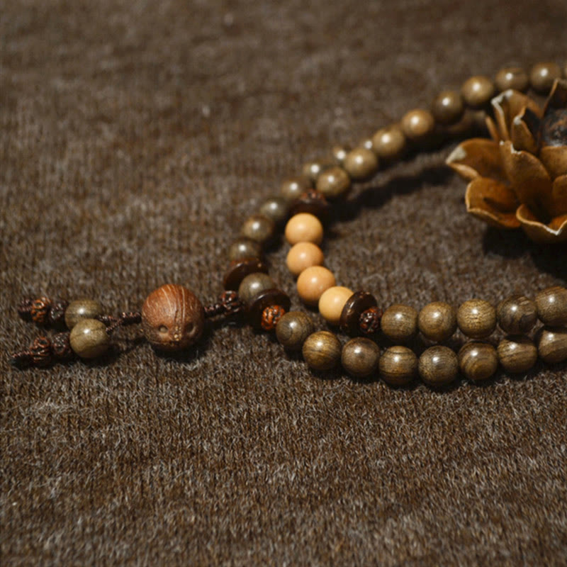 Tibetan Aromatic Sandalwood Multi-Wrap 108 Beads Meditation Mala Bracelet