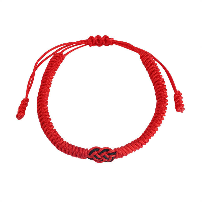 Handmade Tibetan Endless Knot Red String Bracelet Set for Couples, 2Pcs