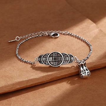 Copper Coin Money Bag Wealth Bracelet