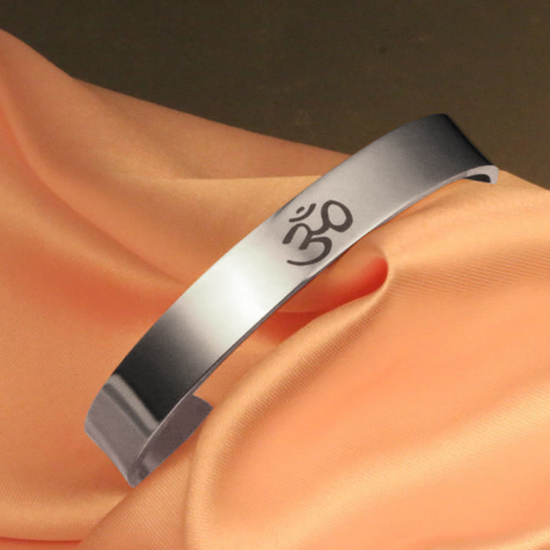 Tibetan OM Symbol Mindfulness Cuff Bracelet Bangle