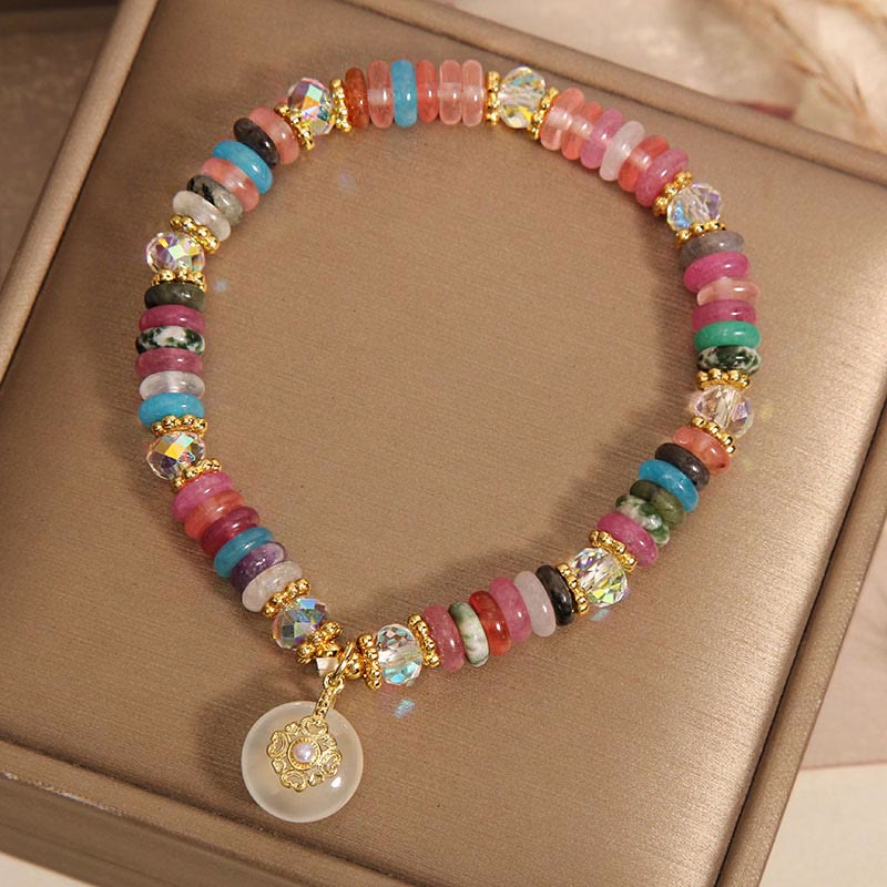 Various Crystal Peace Buckle Auspicious Bracelet